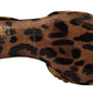 Brown Ballerina Embellished Leopard Print Shoes