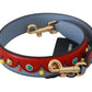 Elegant Blue Leather Shoulder Strap Accessory