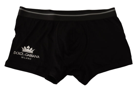 Elegant Black Boxer Brief with Logo Waistband