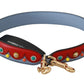 Elegant Blue Leather Shoulder Strap Accessory