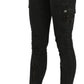 Chic Black Mid Waist Flared Jeans