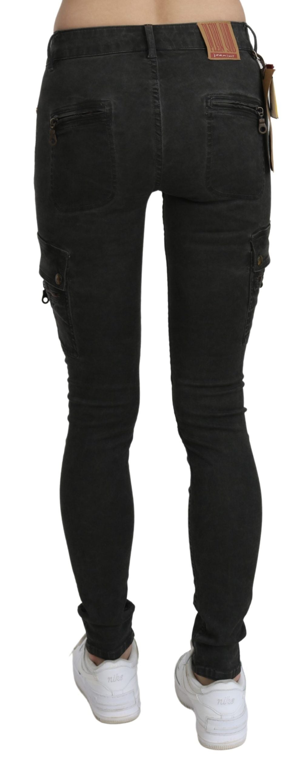 Chic Black Mid Waist Flared Jeans