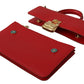 Elegant Red Leather Phone Wallet Chain Bag