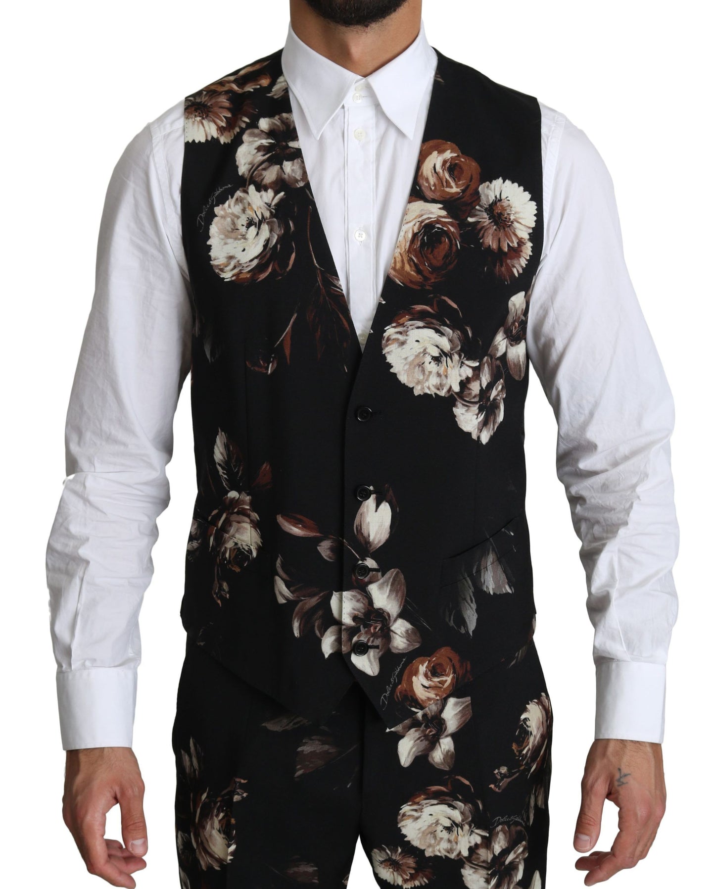 Elegant Black Floral Martini Suit