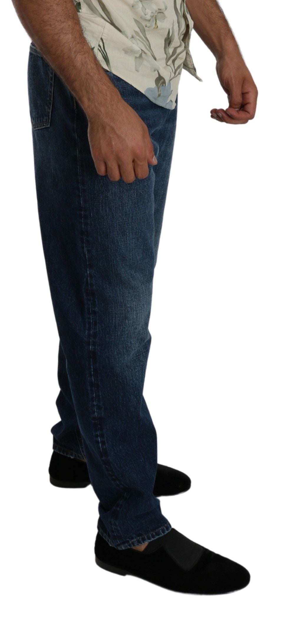 Elegant Dark Blue Regular Fit Denim Jeans