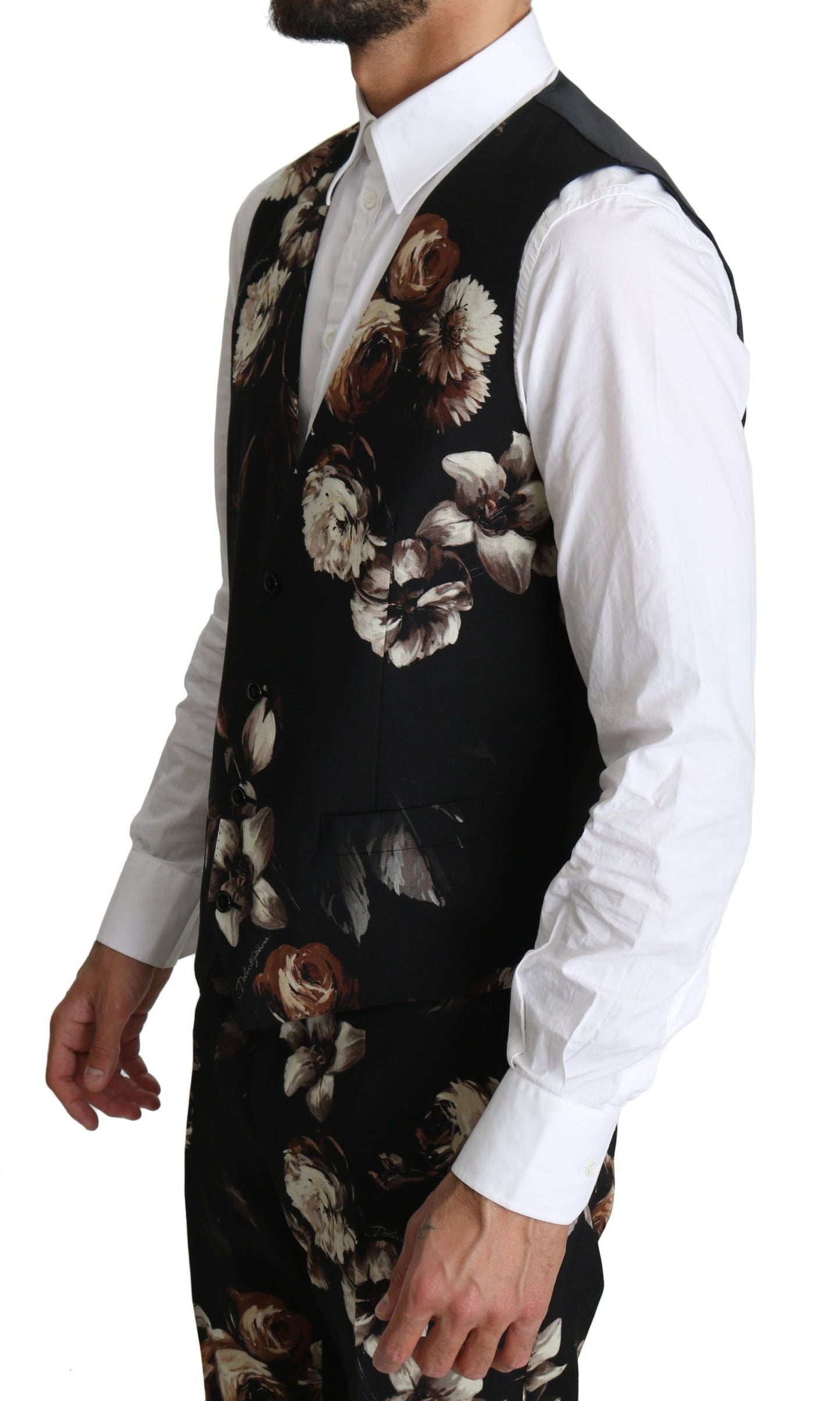 Elegant Black Floral Martini Suit