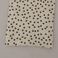 Elegant Cream Silk Scarf with Black Dots