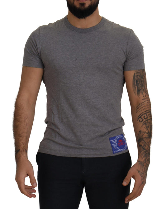 Classic Grey Crew Neck Cotton Tee