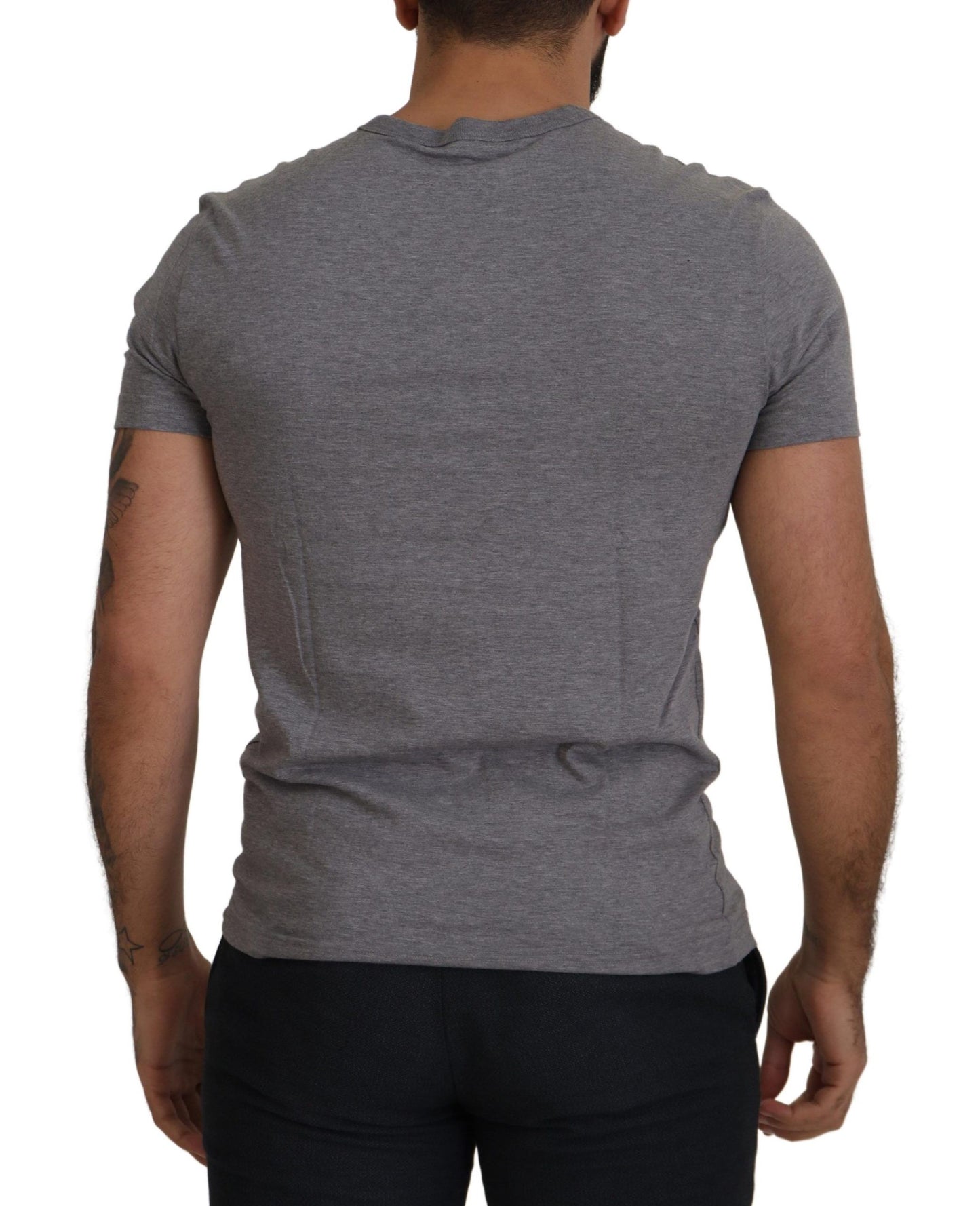 Classic Grey Crew Neck Cotton Tee