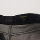 Black Multicolor Print Tattered Denim Jeans