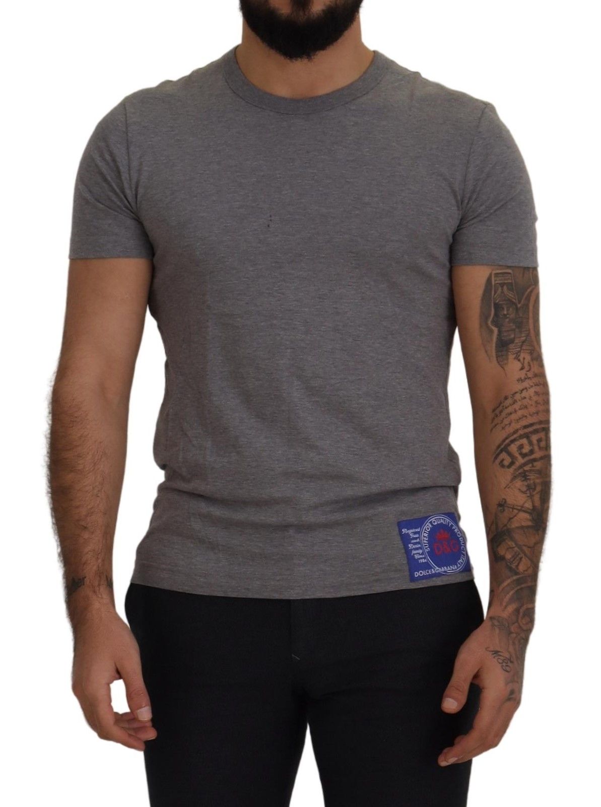 Classic Grey Crew Neck Cotton Tee