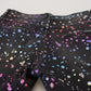 Black Multicolor Print Tattered Denim Jeans