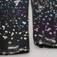 Black Multicolor Print Tattered Denim Jeans
