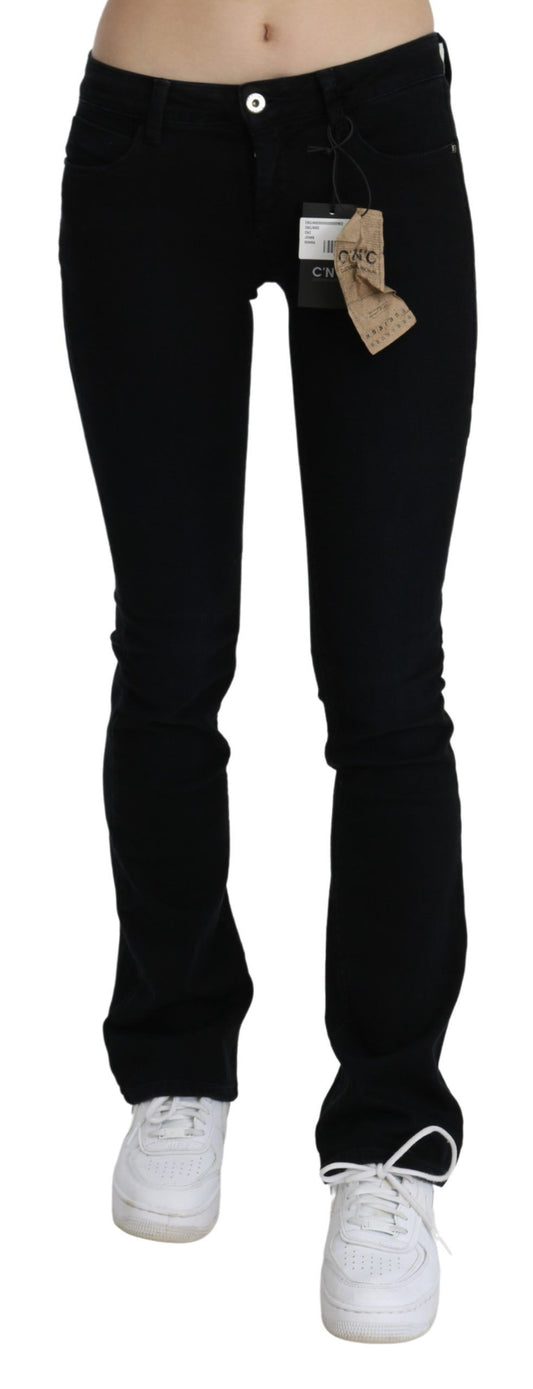 Chic Black Slim Fit Low Waist Denim