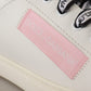 Chic White & Pink Leather Sneakers