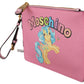 Elegant Light Pink Leather Clutch Bag