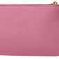 Elegant Light Pink Leather Clutch Bag
