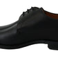Elegant Black Brushed Leather Derby Shoes