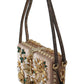 Elegant Pink Silk Blend Crystal Clutch Box Bag