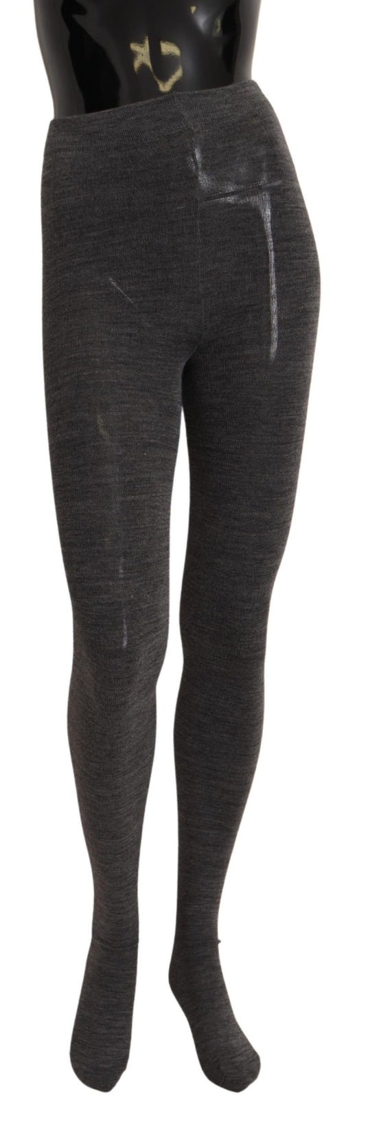 Chic Gray Wool Blend Tights