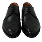 Elegant Black Brushed Leather Derby Shoes