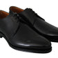 Elegant Black Brushed Leather Derby Shoes