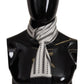 Black White Silk Polka Dot Print Shawl Fringe Scarf