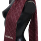 Plaid Cashmere Scarf with Fringes in Maroon