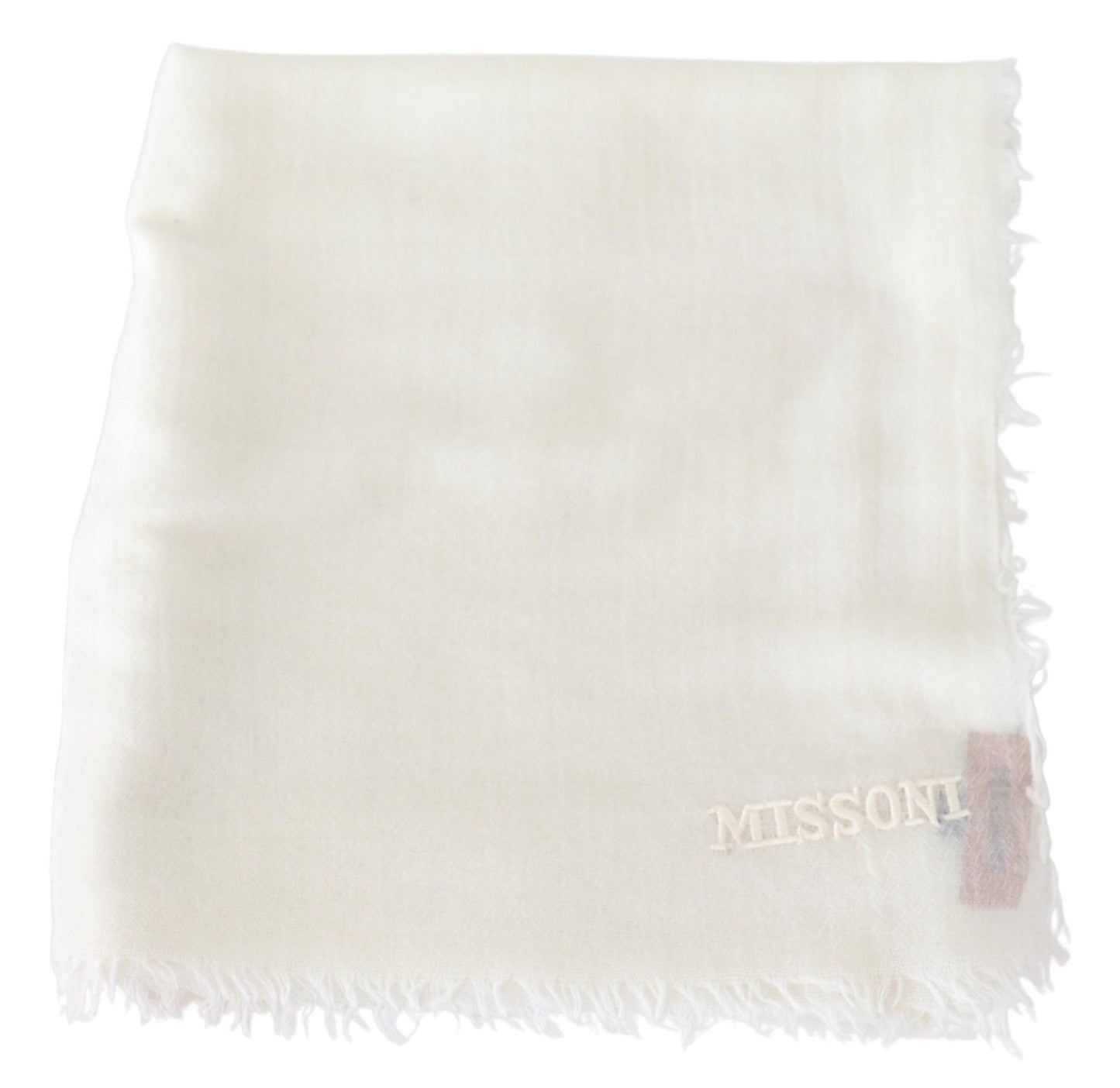 Elegant White Cashmere Scarf Unisex