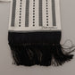 Black White Silk Polka Dot Print Shawl Fringe Scarf