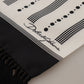 Black White Silk Polka Dot Print Shawl Fringe Scarf