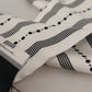 Black White Silk Polka Dot Print Shawl Fringe Scarf