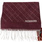 Plaid Cashmere Scarf with Fringes in Maroon