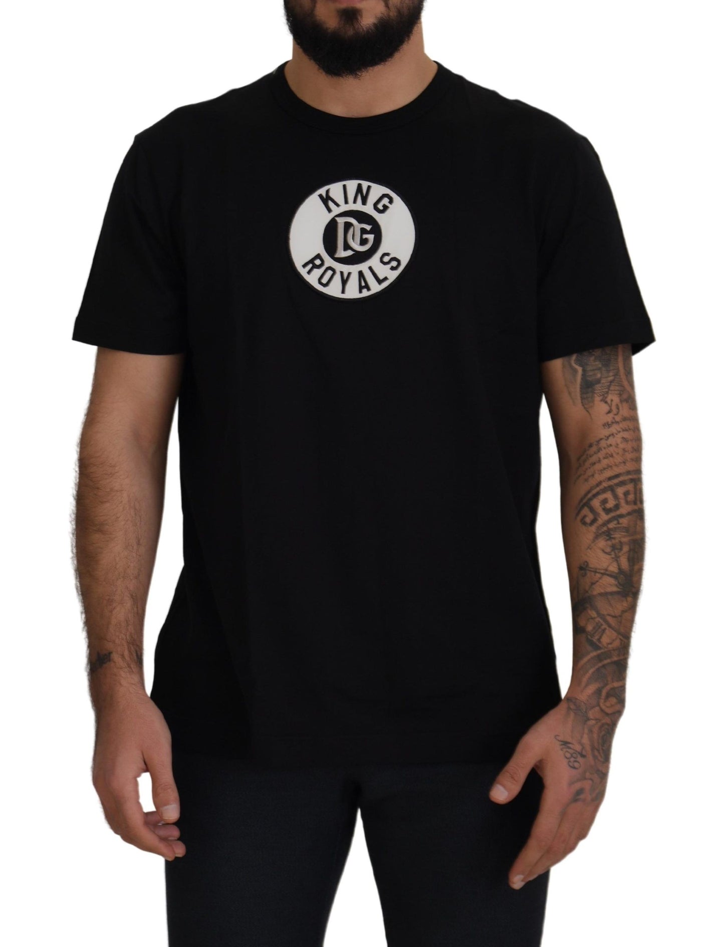 Elegant Black Cotton T-Shirt with Signature Logo