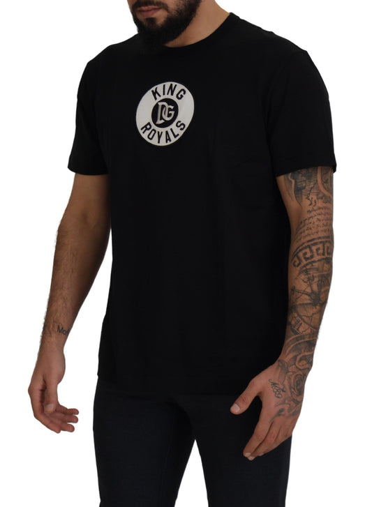 Elegant Black Cotton T-Shirt with Signature Logo