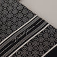 Black White 100% Silk Geometric Shawl Fringe Scarf