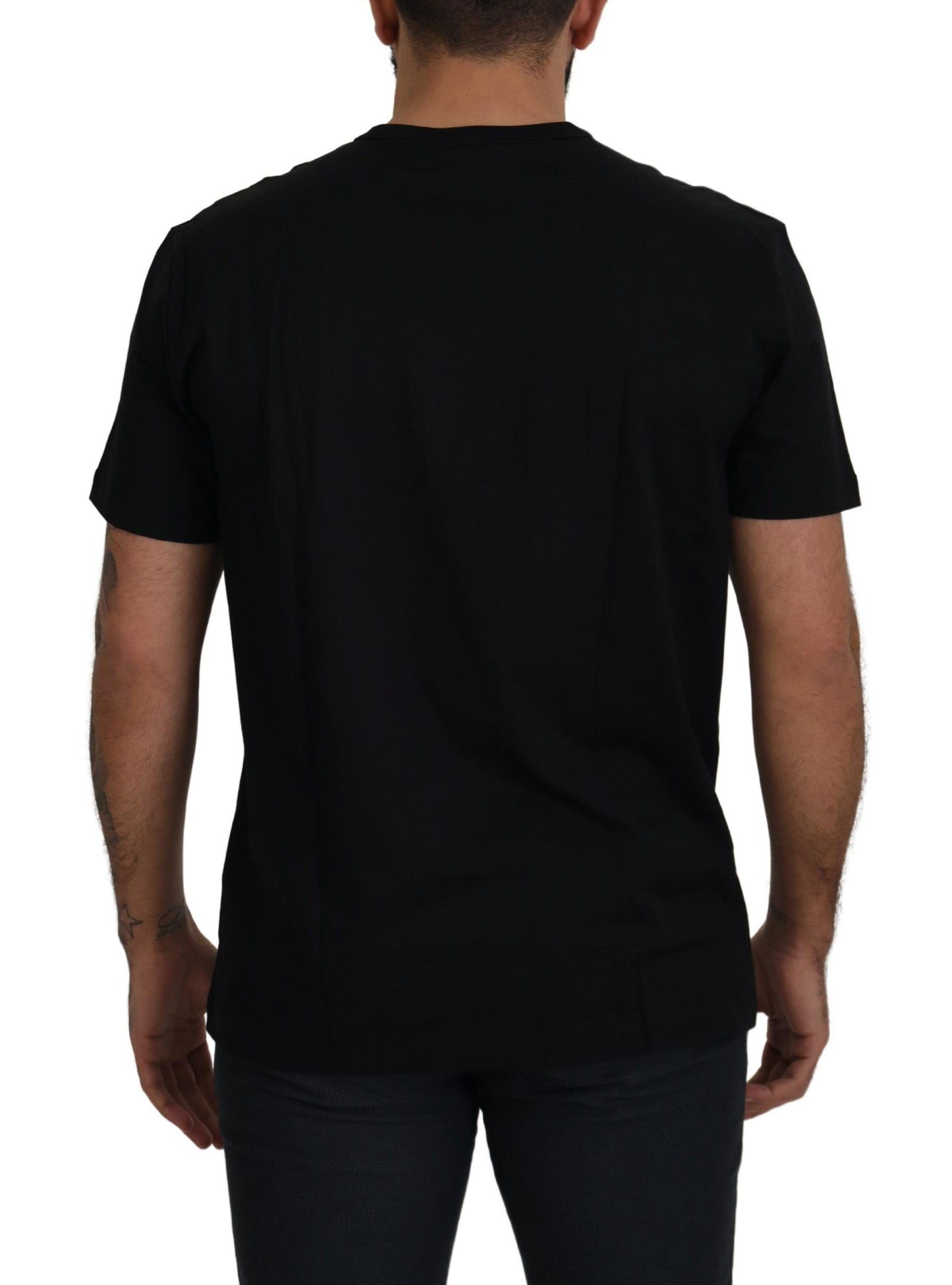 Elegant Black Cotton T-Shirt with Signature Logo