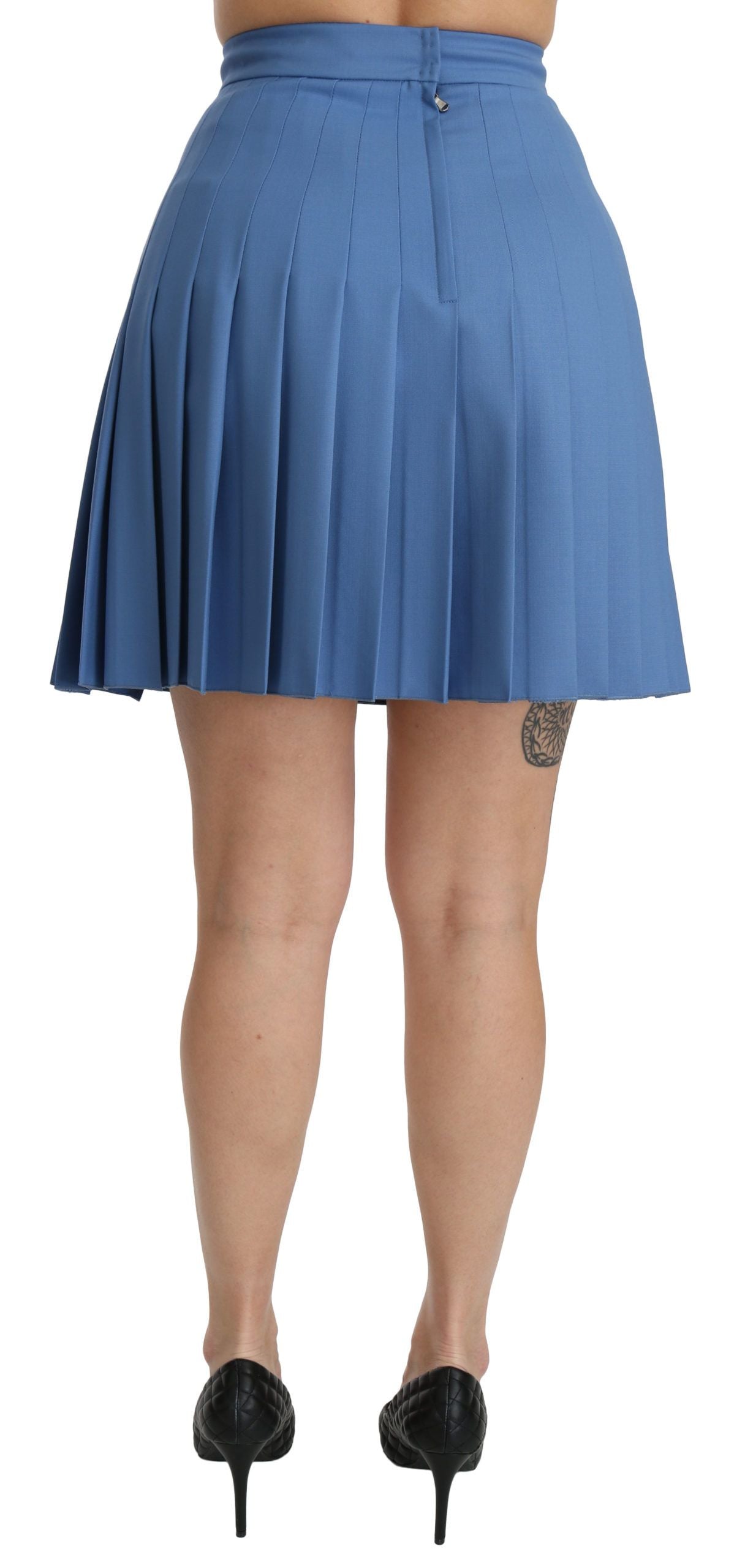 Elegant Blue High Waist Skirt