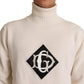 Chic Off-White Turtleneck Wool Sweater