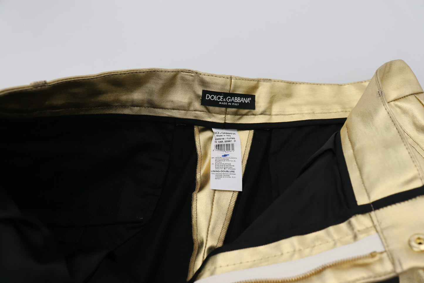 Gold Cotton Straight Fit Pants