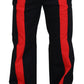 Black Red Men Straight Leg Pants