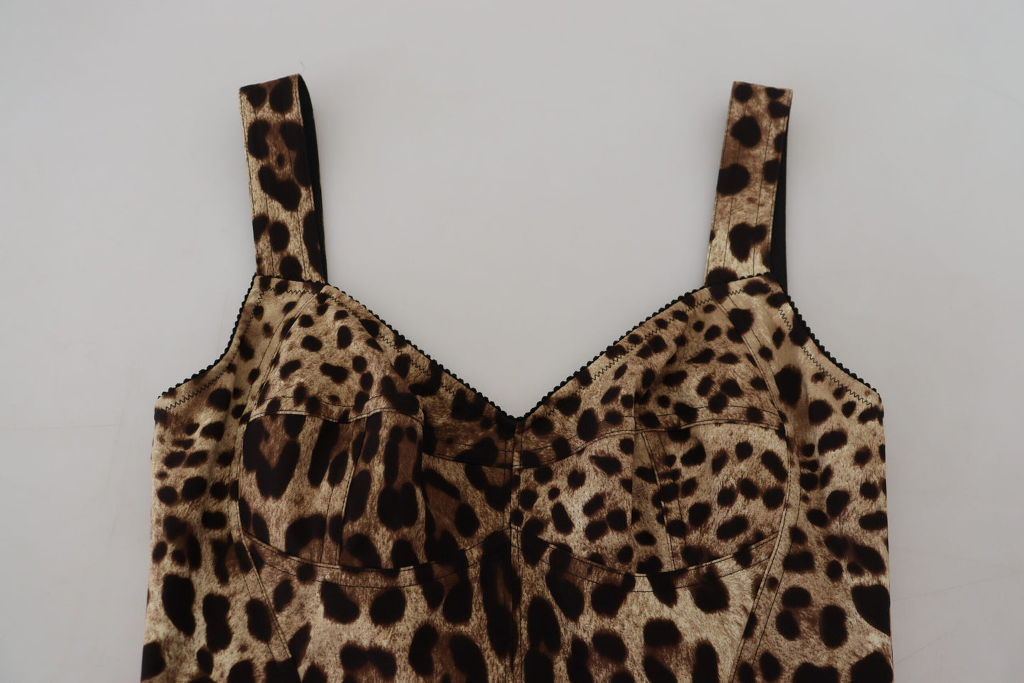 Silk Blend Leopard Print Bodysuit Dress