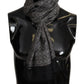 Elegant Black and White Silk Men's Scarf