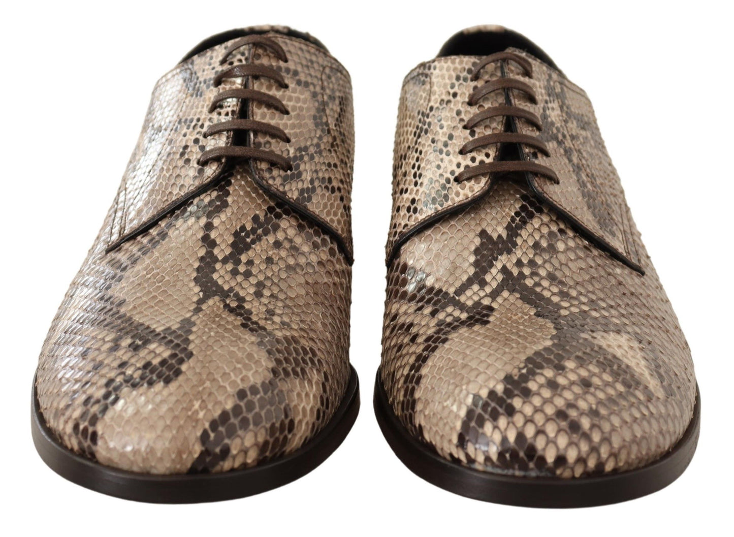 Beige Python Oxford Dress Shoes for Men