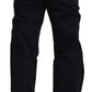 Black Red Men Straight Leg Pants