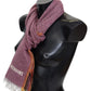 Chic Maroon Cashmere Scarf with Logo Embroidery