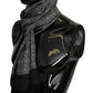 Elegant Black and White Silk Men's Scarf