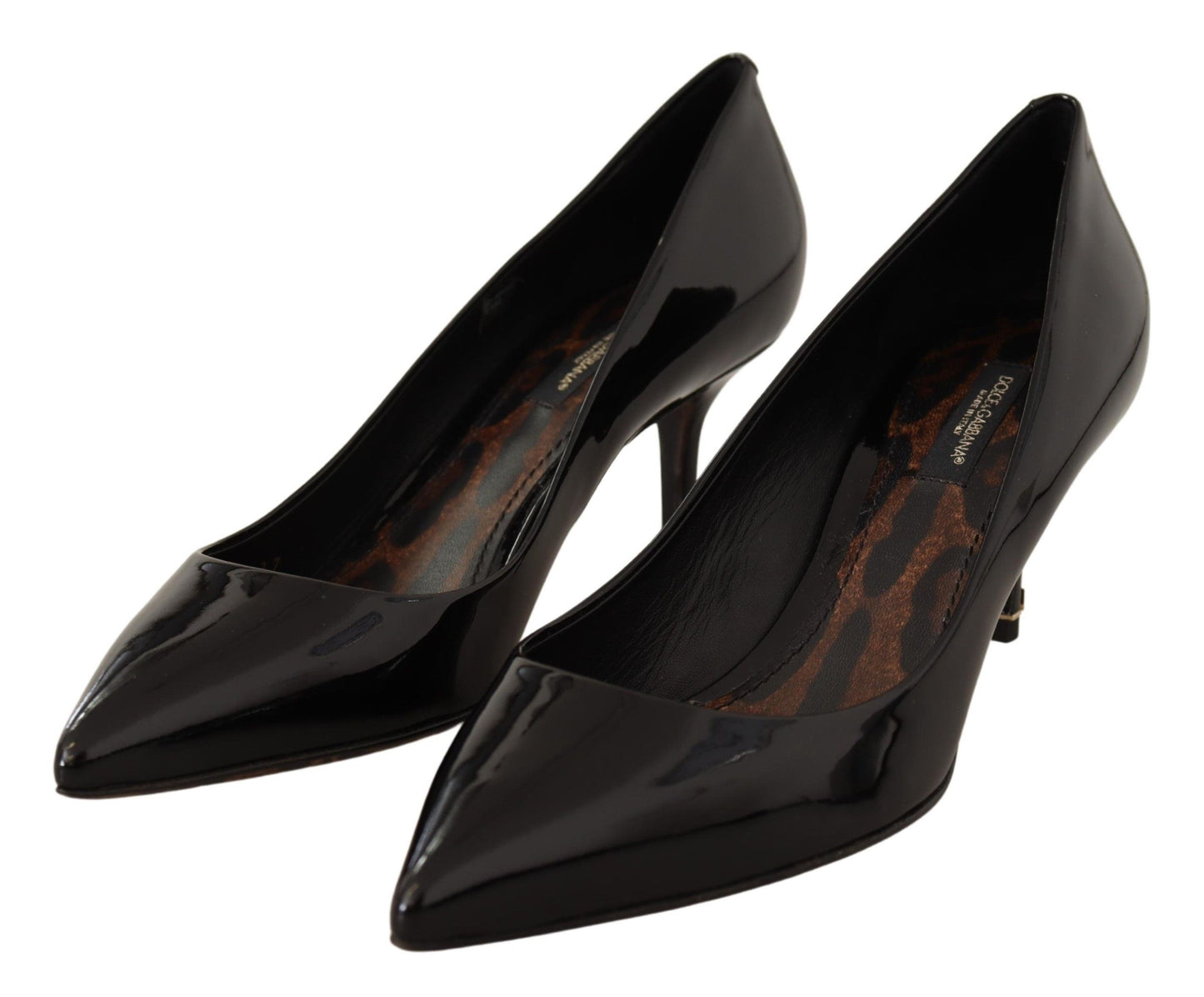 Elegant Patent Leather Pumps with Logo Detail