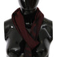 Elegant Maroon Printed Wool-Silk Blend Scarf