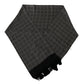 Elegant Black and White Silk Men's Scarf